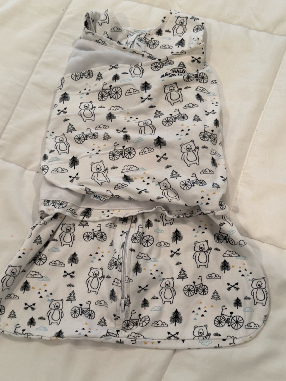 HALO Cotton Sleepsack Swaddle, 3-Way Adjustable Wearable Blanket, baby 0-3 mo